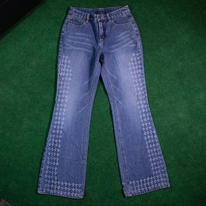 Vintage hippie flair jeans high waisted denim